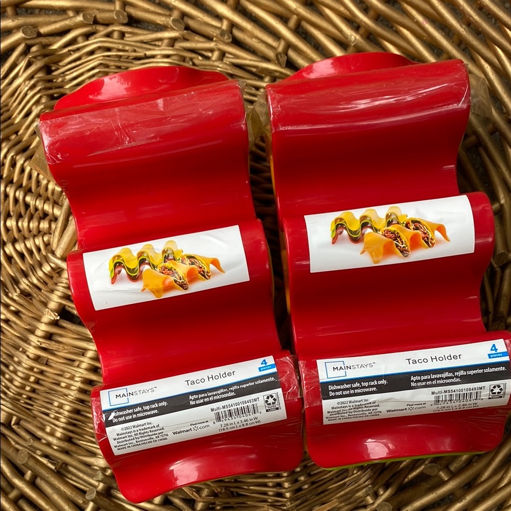 Red Taco Holder Set 8